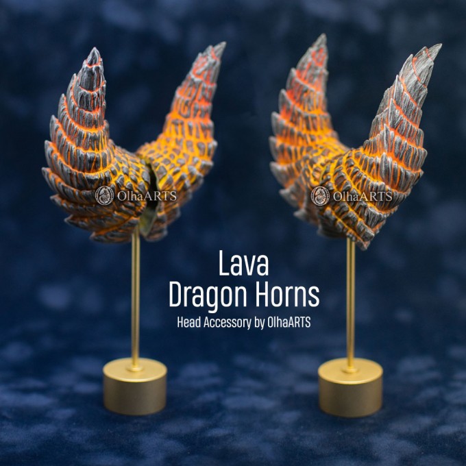 Lava Dragon Horns — Fantasy Headpiece