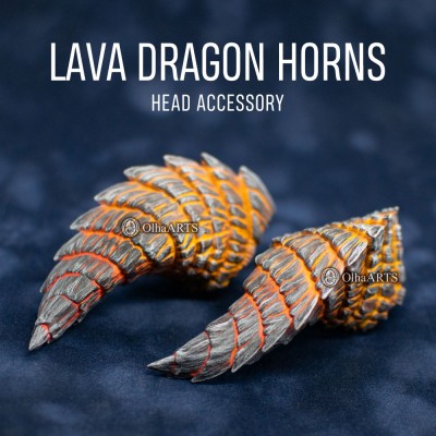 Lava Dragon Horns — Cosplay Headpiece