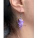 Earrings with a cute purple dragon