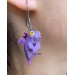 Earrings with a cute purple dragon