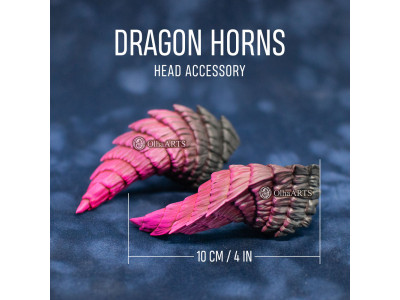 Pink and Black Dragon Horns — Cosplay Headpiece