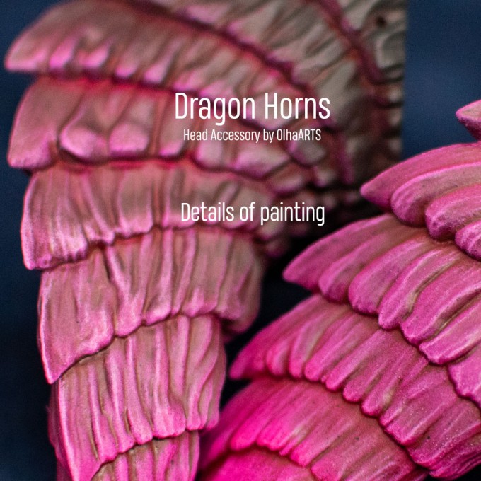 Pink and Black Dragon Horns — Fantasy Headpiece