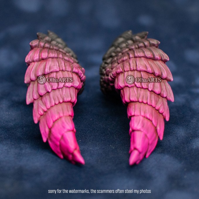 Pink and Black Dragon Horns — Fantasy Headpiece