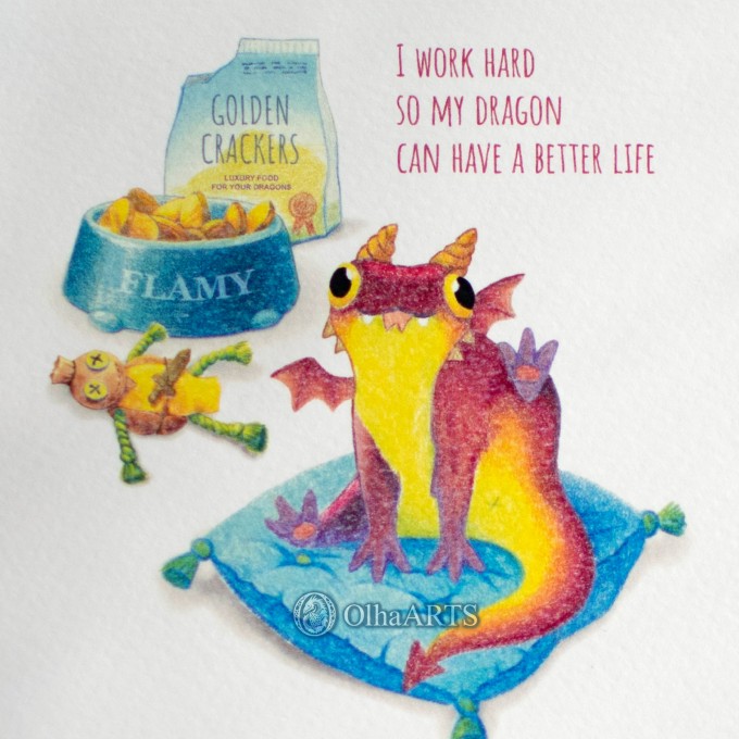 Postcard I Work Hard So My Dragon Can Have A Better Life