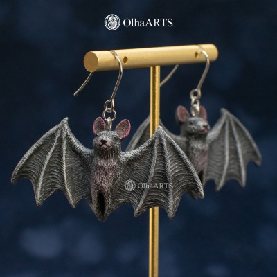 Realistic Bat Earrings