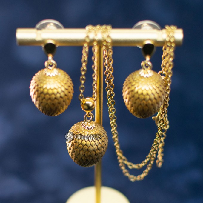 Set of Jewelry Golden Dragon Eggs