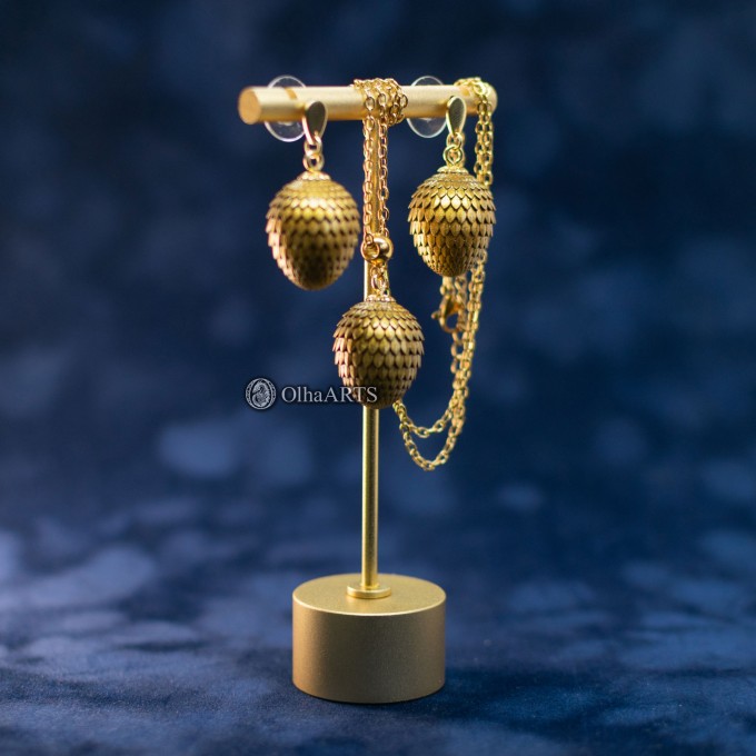 Set of Jewelry Golden Dragon Eggs