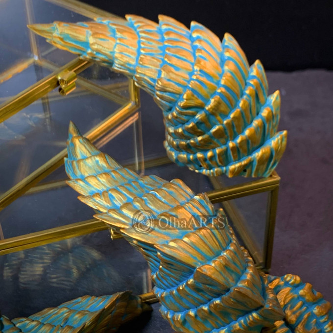 Gold and Patina Dragon Horns — Cosplay Headpiece