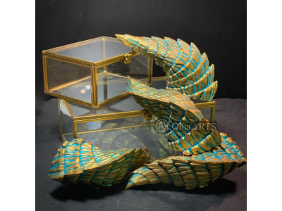 Ancient Gold and Patina Dragon Horns — Cosplay Headpiece