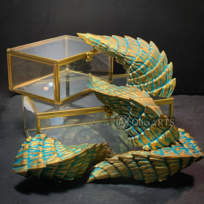 Ancient Gold and Patina Dragon Horns — Cosplay Headpiece