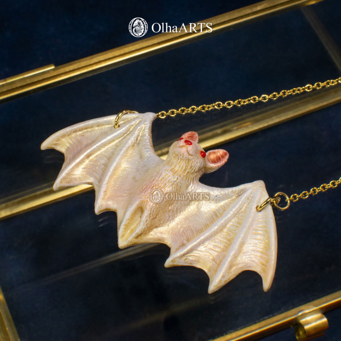 Albino Bat Pendant