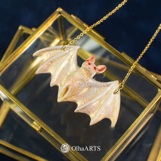 Albino Bat Pendant
