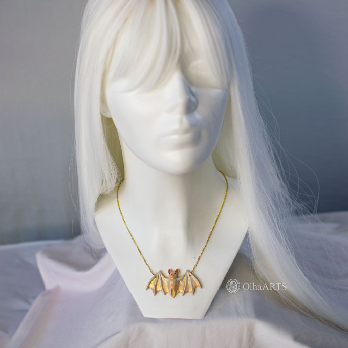 Albino Bat Pendant