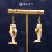 Cat mermaid earrings in koi color