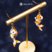 Cat mermaid earrings in koi color
