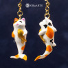 Cat mermaid earrings in koi color