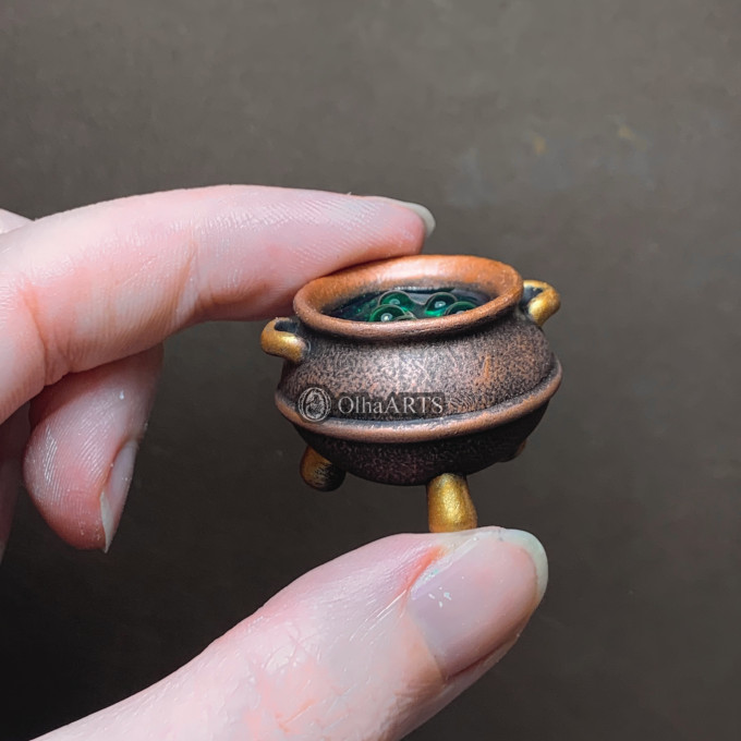 Witch cauldron for dollhouse