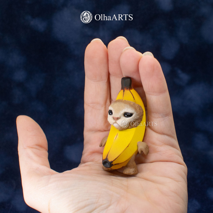 Banana Cat Figurine