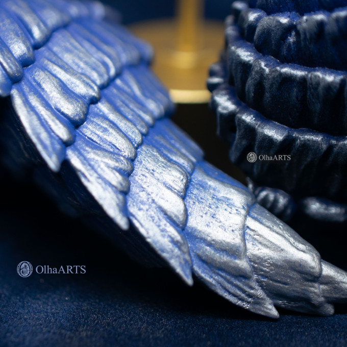 Blue and Silver Dragon Horns — Cosplay Headpiece