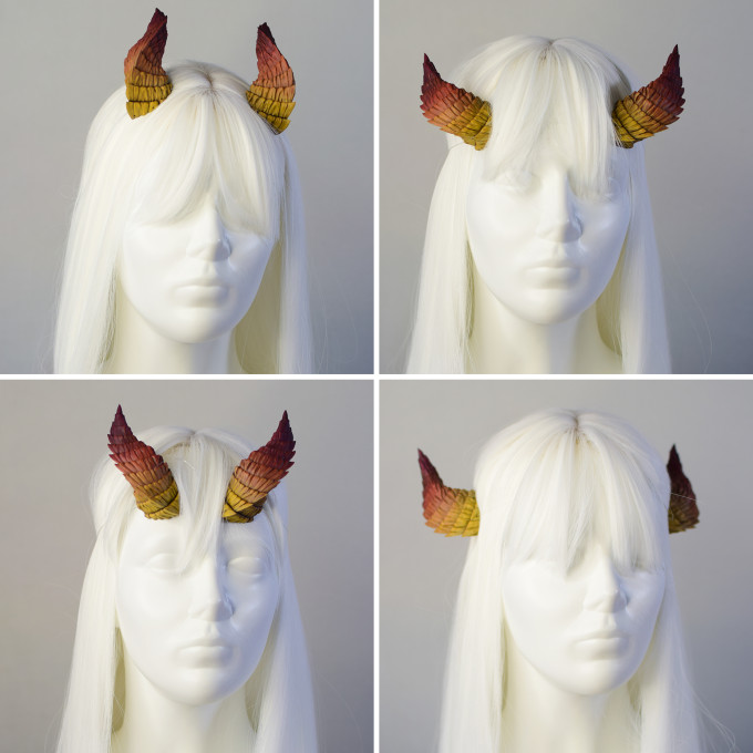 Blue and Silver Dragon Horns — Cosplay Headpiece