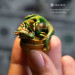 Baby Dragon Sleeping on Coins, Cute Monitor Sitter, Green Dragon, Fantasy Table Figure