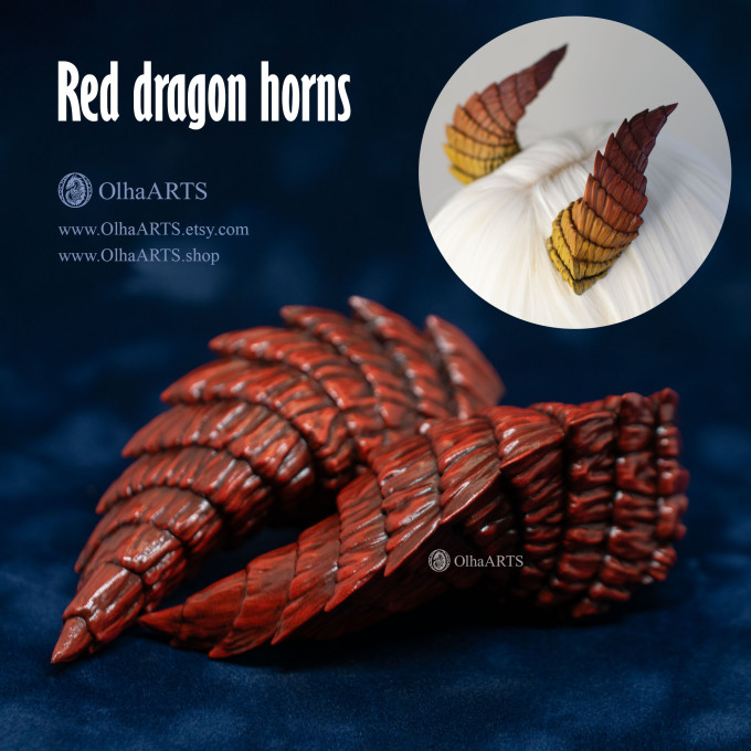 Red Dragon Horns — Cosplay Headpiece