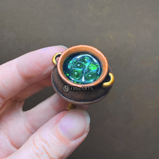 Witch cauldron for dollhouse