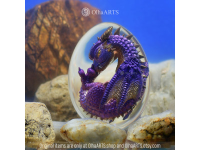 Purple-gold Spiral-horned Dragon Egg