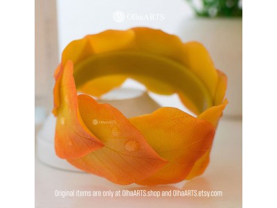 Orange Autumn Leaves Bracelet