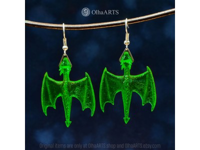 Green Dragon Earrings