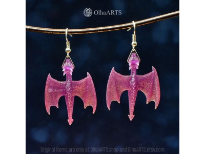 Purple Amethyst Dragon Earrings