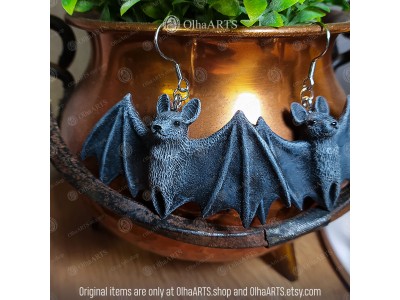 Realistic Bat Earrings