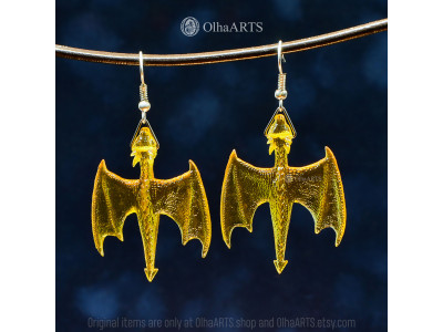 Yellow Dragon Earrings
