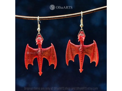 Red Dragon Earrings