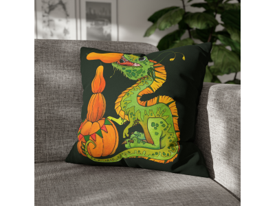 Halloween Pillow Case - Dragon and Pumpkins