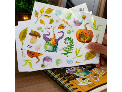 Halloween Sticker Sheet with Dragons