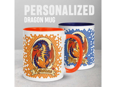 Personalized Lava Dragon Mug, 11oz