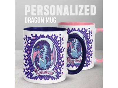 Personalized Snow Dragon Mug, 11oz