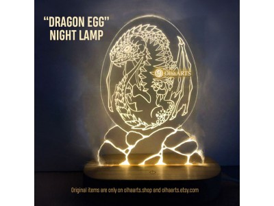 Acrylic Night Lamp with Dragon Egg