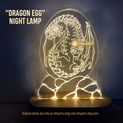 Acrylic Night Lamp with Dragon Egg