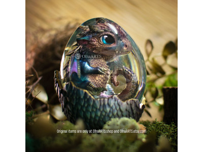 Dream Glider Dragon Egg  in Dark Rainbow color