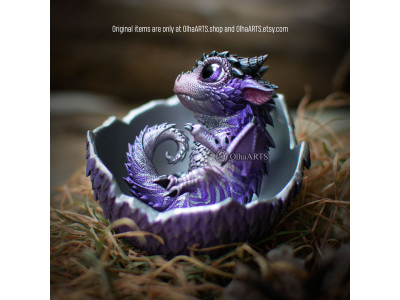 Dream Glider Dragon Hatchling, Moon Violet color